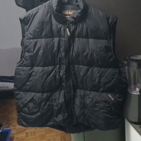 Mens Woolrich Puffer Duck Down Winter Vest XL Navy Blue - Picture 1 of 6